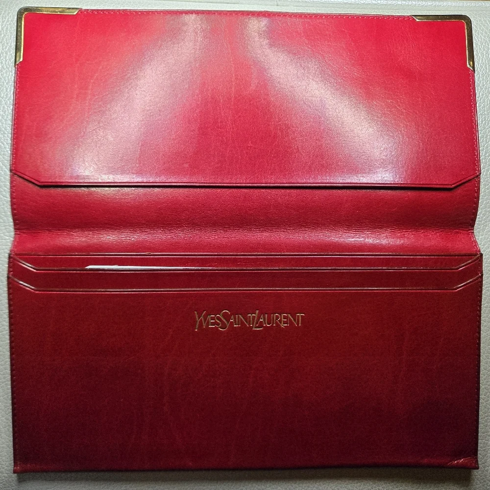 ✨️YSL BEAUTIFUL CHECKBOOK WALLET RED - Picture 3 of 12